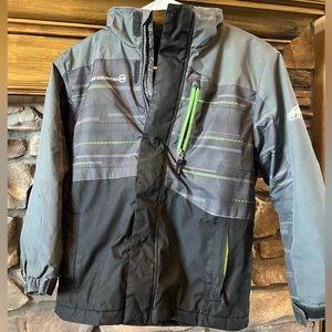 Free Country Boy's Black/Gray (some green) Extreme Performance Jacket - S 7/8